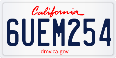 CA license plate 6UEM254