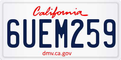 CA license plate 6UEM259