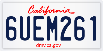 CA license plate 6UEM261