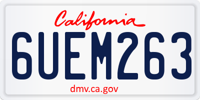 CA license plate 6UEM263