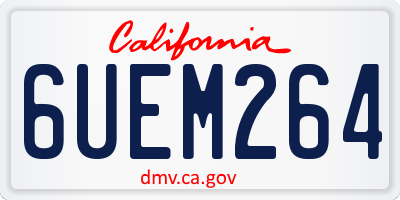 CA license plate 6UEM264