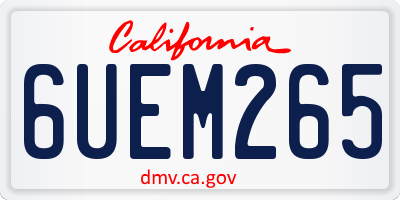 CA license plate 6UEM265