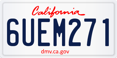 CA license plate 6UEM271