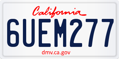 CA license plate 6UEM277