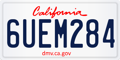 CA license plate 6UEM284