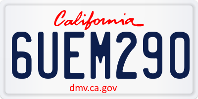 CA license plate 6UEM290