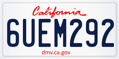 CA license plate 6UEM292