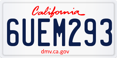 CA license plate 6UEM293