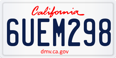 CA license plate 6UEM298
