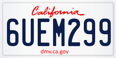CA license plate 6UEM299