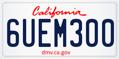 CA license plate 6UEM300