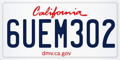 CA license plate 6UEM302