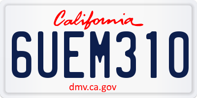 CA license plate 6UEM310