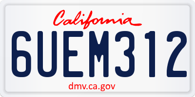 CA license plate 6UEM312