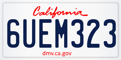CA license plate 6UEM323