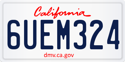 CA license plate 6UEM324