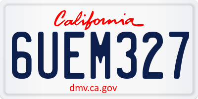CA license plate 6UEM327