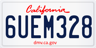 CA license plate 6UEM328