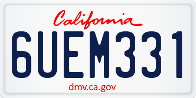CA license plate 6UEM331