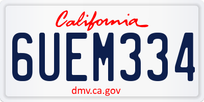 CA license plate 6UEM334