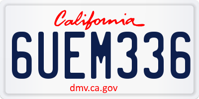 CA license plate 6UEM336