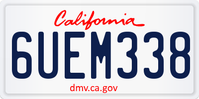 CA license plate 6UEM338