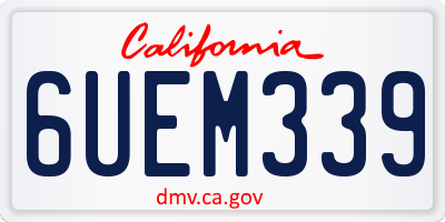CA license plate 6UEM339