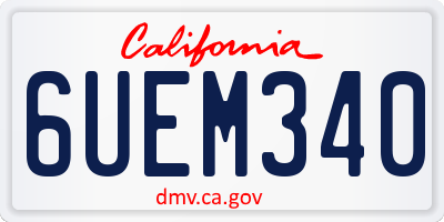 CA license plate 6UEM340