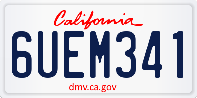 CA license plate 6UEM341