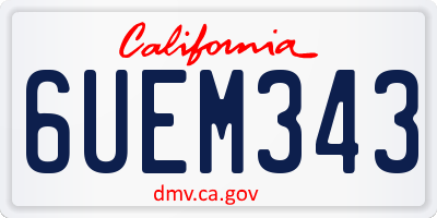 CA license plate 6UEM343
