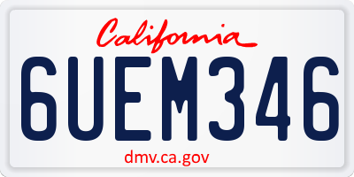 CA license plate 6UEM346