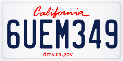 CA license plate 6UEM349