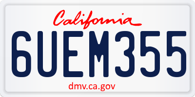 CA license plate 6UEM355