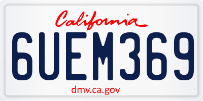 CA license plate 6UEM369