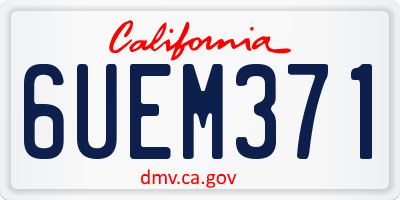 CA license plate 6UEM371