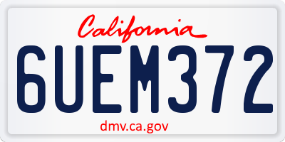CA license plate 6UEM372
