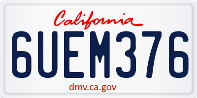 CA license plate 6UEM376