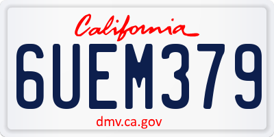 CA license plate 6UEM379