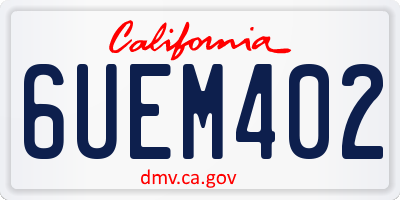 CA license plate 6UEM402