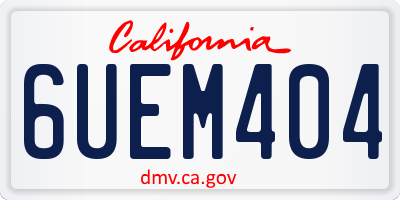 CA license plate 6UEM404