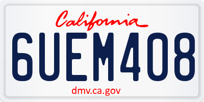 CA license plate 6UEM408