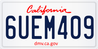 CA license plate 6UEM409