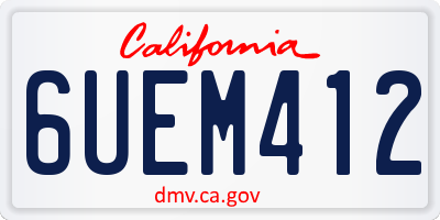 CA license plate 6UEM412