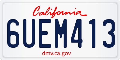 CA license plate 6UEM413