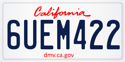 CA license plate 6UEM422