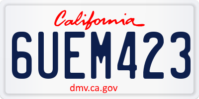 CA license plate 6UEM423