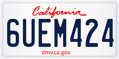 CA license plate 6UEM424