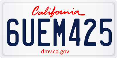 CA license plate 6UEM425