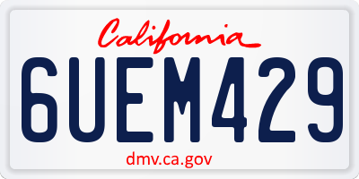 CA license plate 6UEM429
