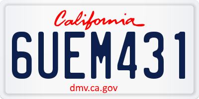 CA license plate 6UEM431
